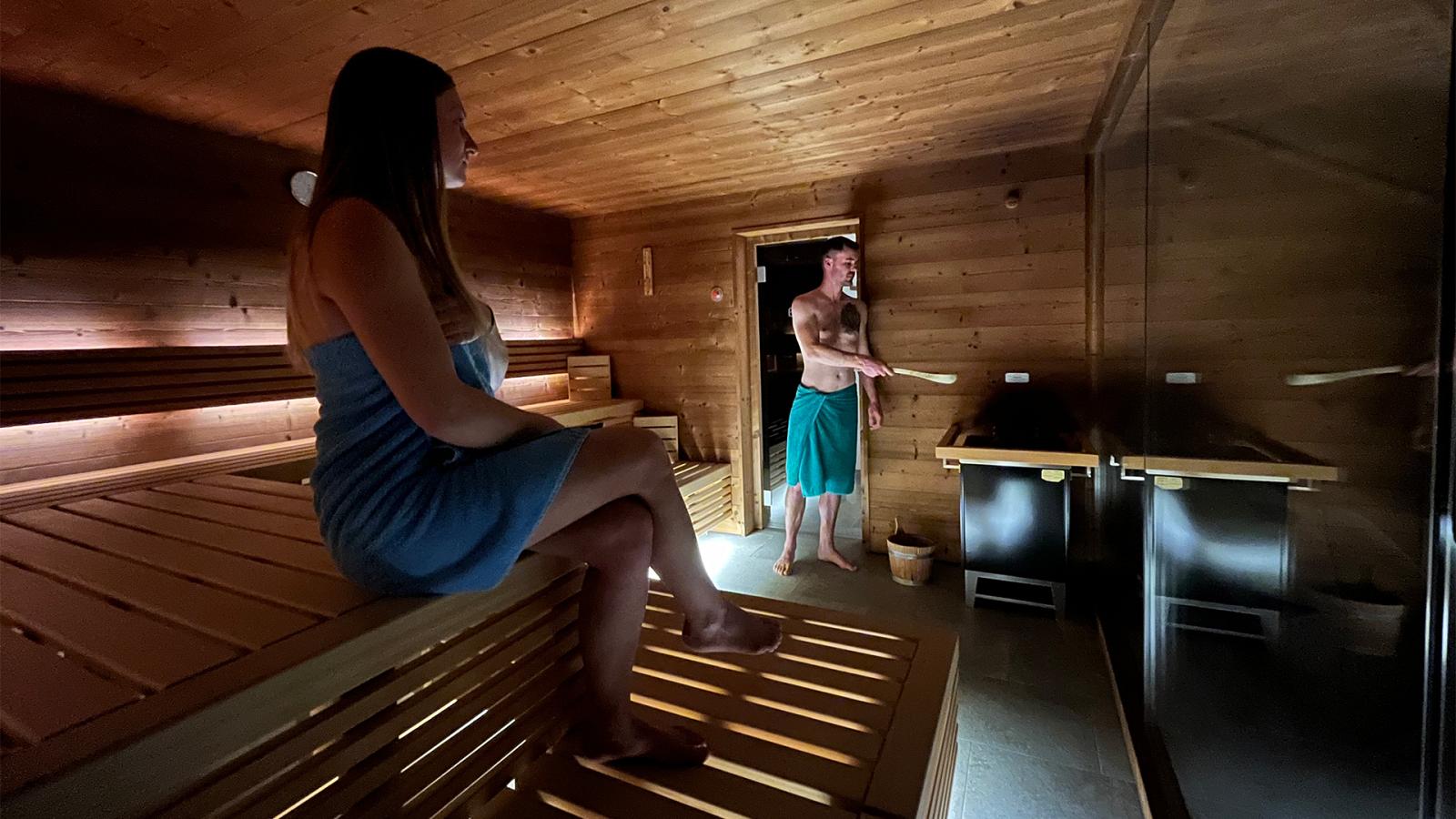 Detail of the spa area at the Residence in Val Passiria